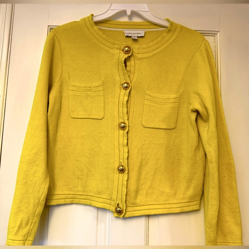 FREE ASSEMBLY Colorful Cardigan with Brass Tone Buttons‎
